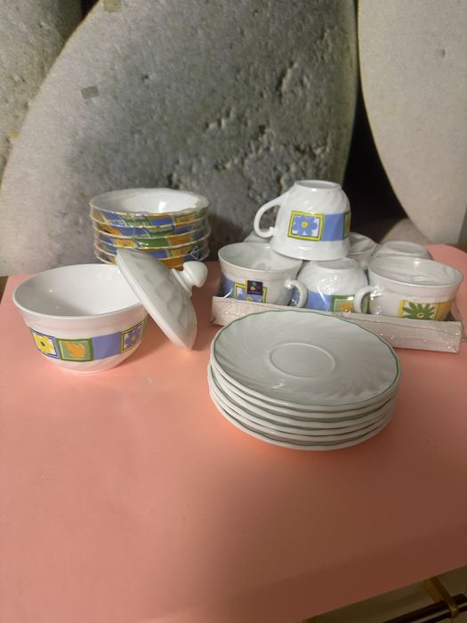 Set 6 cesti Arcopal cu farfurii si 6 boluri