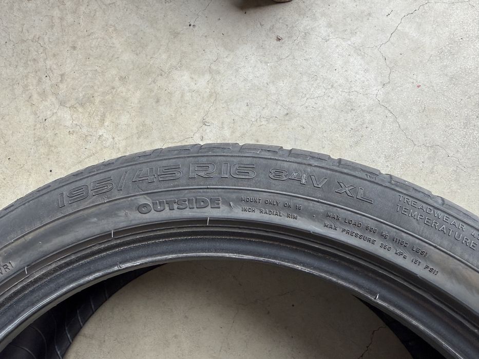 4бр. Зимни Гуми С Борд 195/45R/16 -NOKIAN- DOT:2514- 5.0мм+3.6мм *60€ за Комплект*