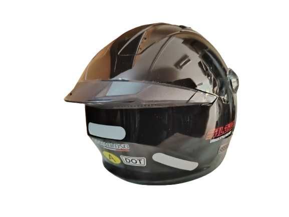 Каска за Мотор/Скутер/АТВ Черна Мат/Лак