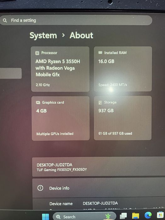 Laptop Gaming Asus TUF F15 , Perfect functional