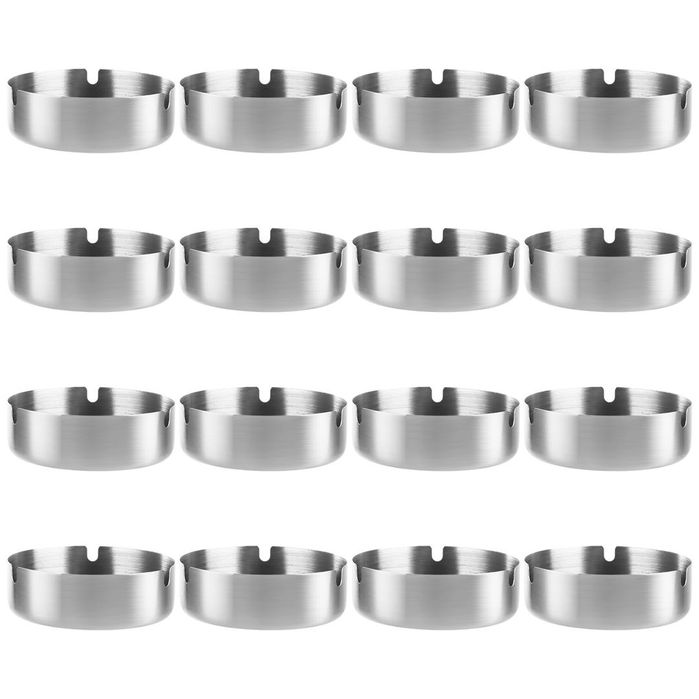 Set 56 scrumiere inox, diametrul de 8 cm