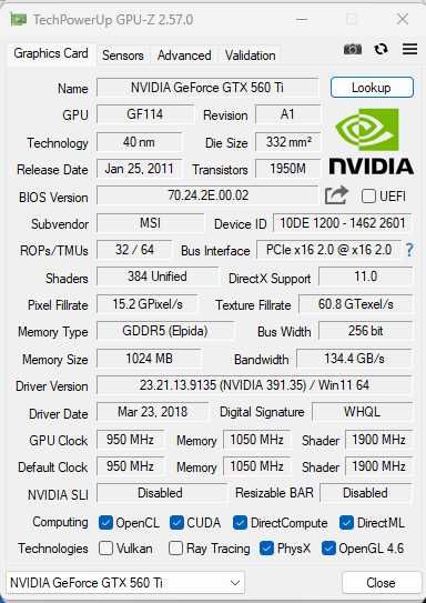 Видеокарта GTX 560Ti 1g сатылады