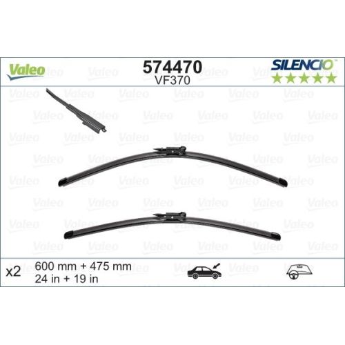 Set stergatoare parbriz auto 574470 Valeo Audi A3, BMW Seria 3 E90/E91; F30/F31/F34/F35/F80 202019; G20/G21; X1 E84 202015; Mercedes Clasa A Clasa B