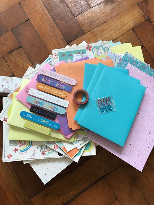 Card making kit/ детска кутия с карти, писма и стикери