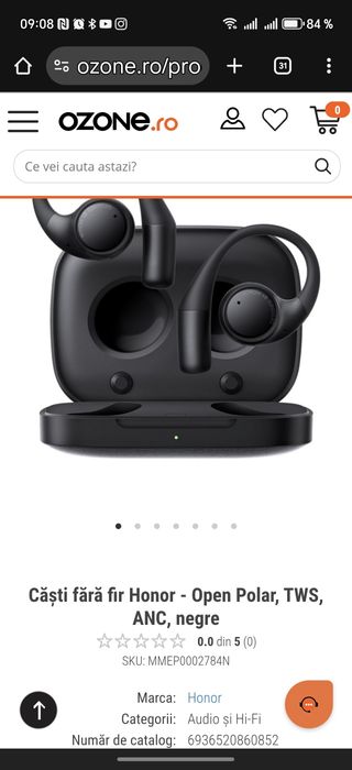 Vând căști honor earbuds open si samsung galaxy watch 5 pro