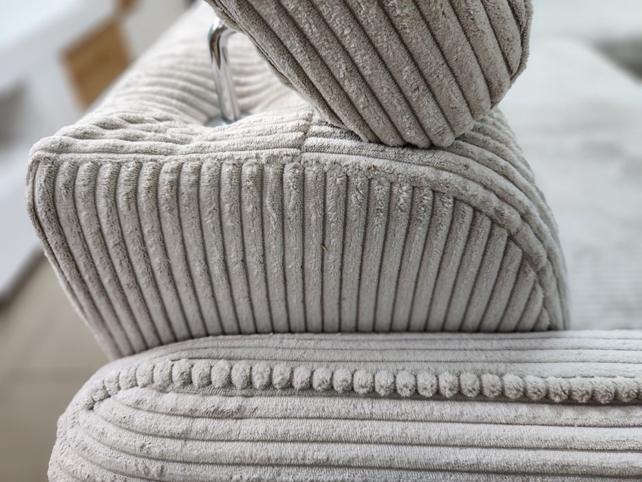 NOU Coltar modular beige, catifea raiata