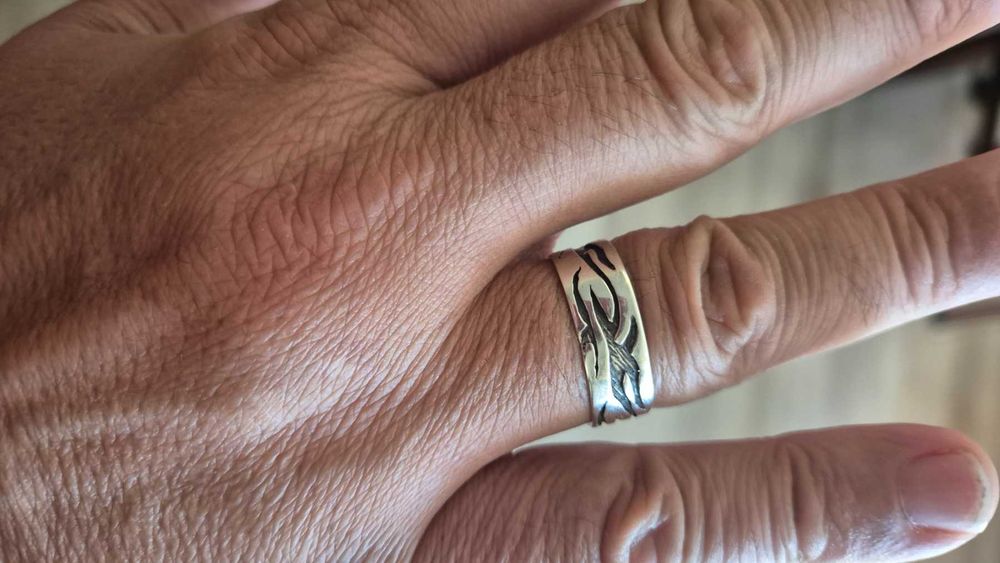 Сребро 925 мъжка сребърна халка/пръстен