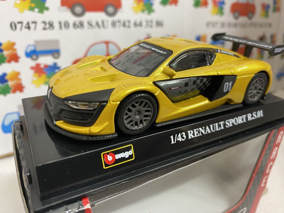 Bburago RENAULT SPORT RS galben machetă auto Rally scara 1:43