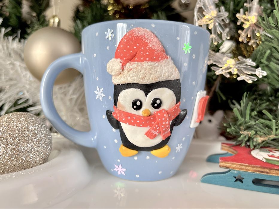 Коледна чаша с полимерна глина