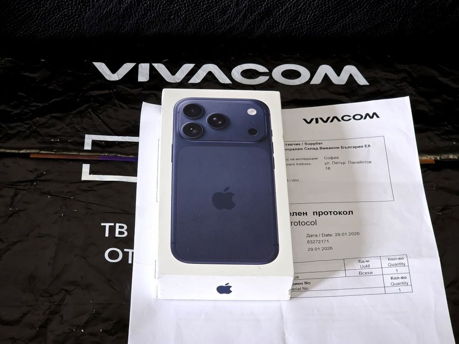 ЗАПЕЧАТАН 256GB iPhone 17 Pro Vivacom Гаранция 2028 Deep Blue | Син