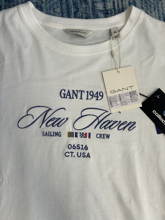 Tricou nou alb GANT XS/S