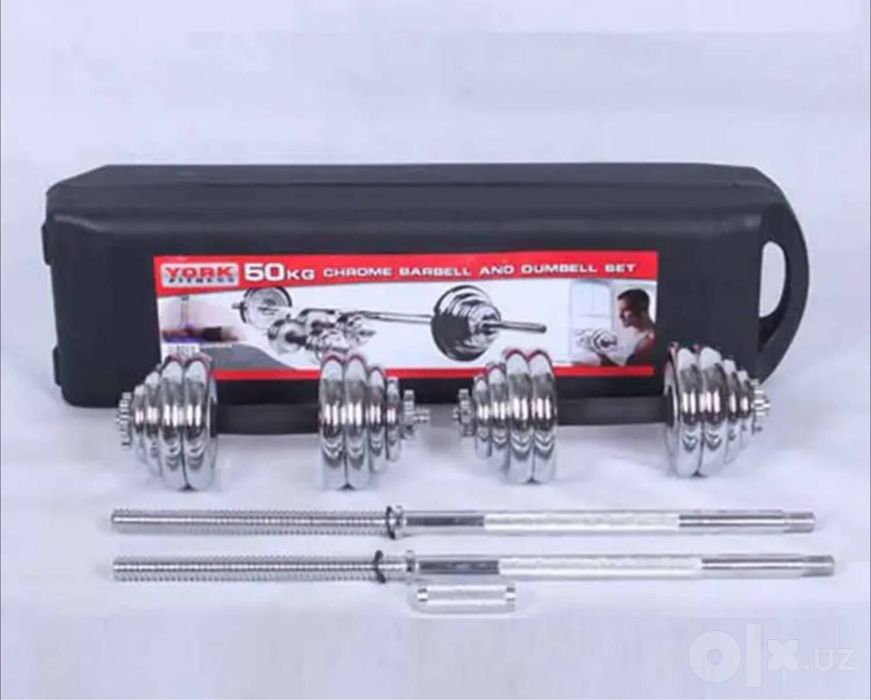 Гантель штанга 30 50 55 кг китайский с чемоданом Gantel shtanga