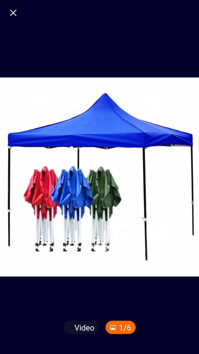 Cort pavilion pliabil Negru 3 x 3 NOU negru alb verde rosu albastru