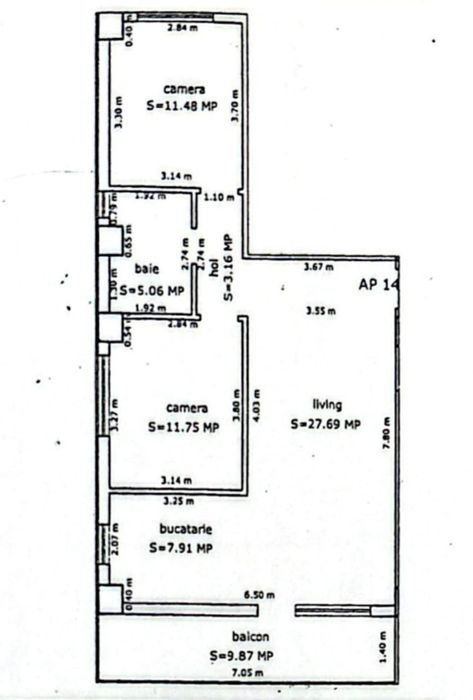 Apartament 3 camere, decomandat, Turnisor, Sibiu