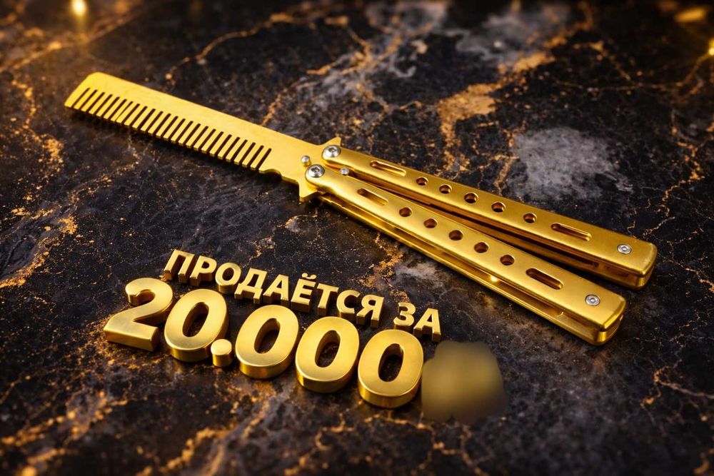 Нож бабочка расчёска для бороды и волос