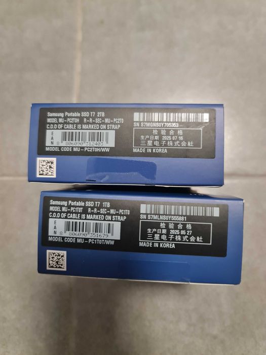 Samsung T7 2Tb si 1Tb