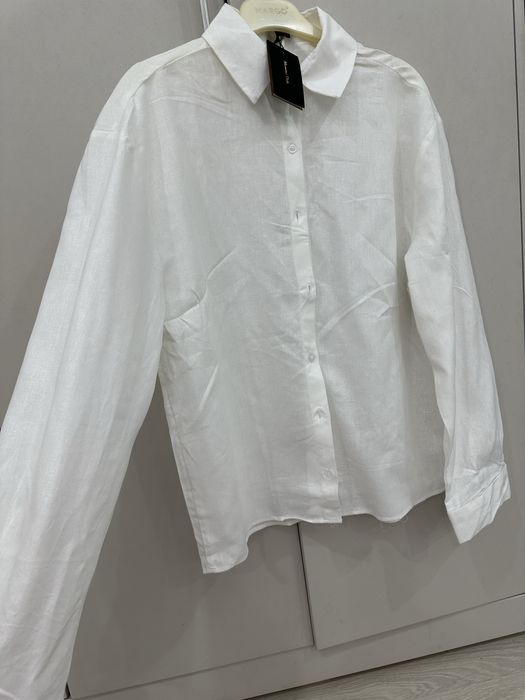 Лен рубашка Массимо, Турция(хакки, белый, голубой)