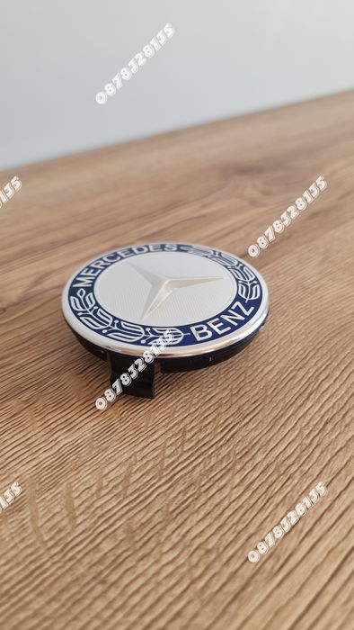 Капачки за джанти Mercedes 75мм тъмно син кант комплект 4бр