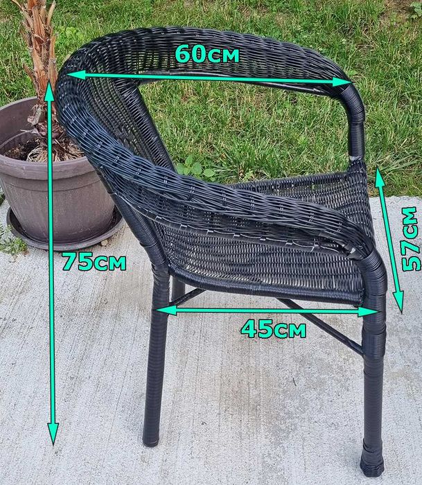 Ратанов комплект OASIS Маса и 2 стола и поставка