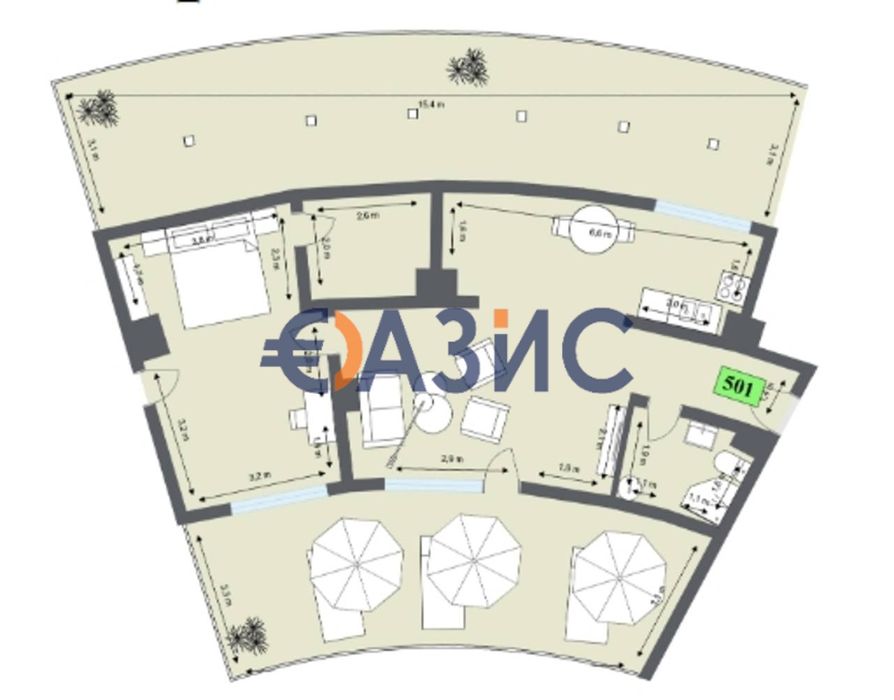 Продава се Тристаен апартамент в Обзор - 226 кв.м за 203 €/кв.м - Снимка #3