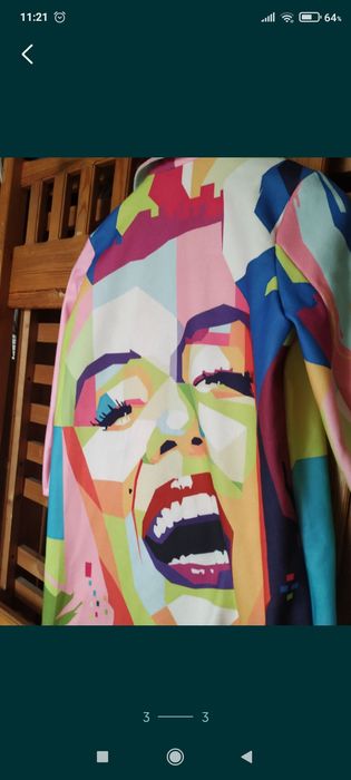 Пальто весеннее с принтом