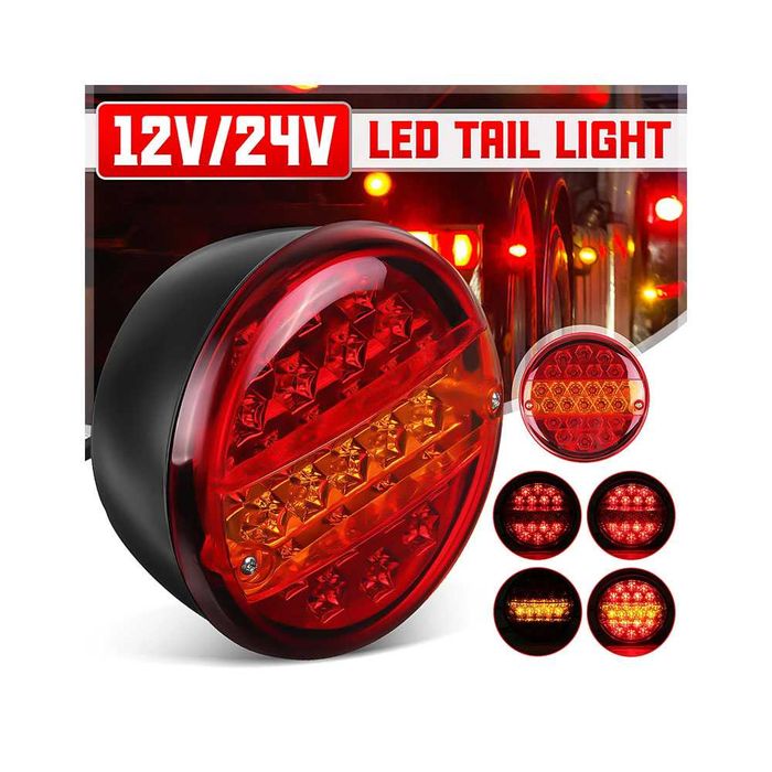 2 Броя LED Кръгли Стопове T459 3 Светлини Ф14см 12V/24V Водоустойчиви