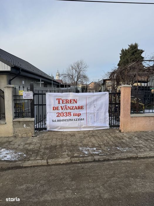 Teren de vânzare 2038mp, utilități disponibile