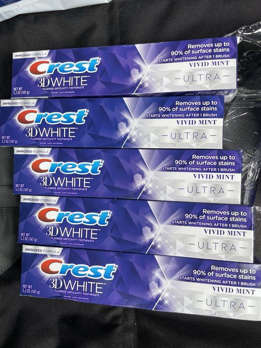 Избелваща паста и ленти за зъби Крест/Crest