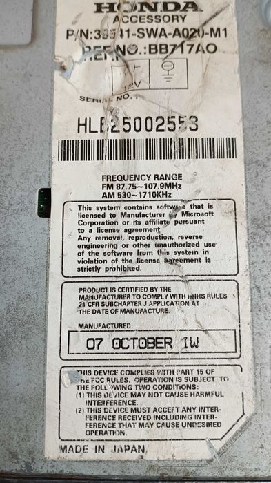 Мултимедия Хонда црв 3 оригинална