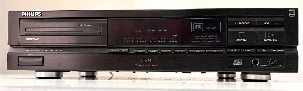 Philips CD614 Vintage CD Player – Twin DAC TDA1543 – Mecanica CDM-4 – Defect Sertar
