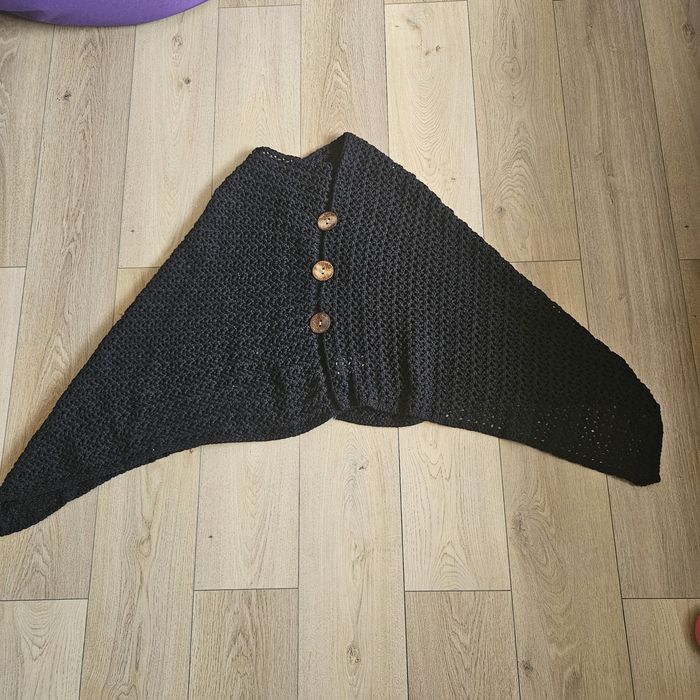 Poncho elegant, crosetat, nou