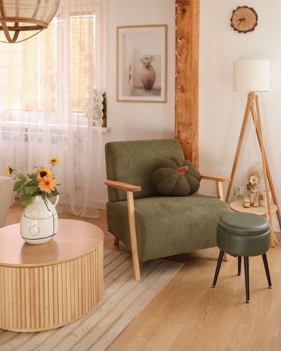 Fotoliu din textil cu cotiere, Beliani