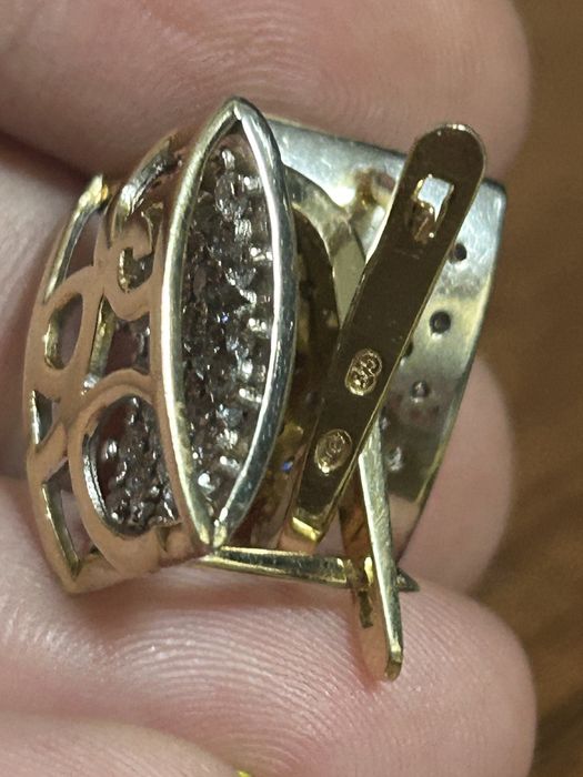 Серьги желтое золото 585