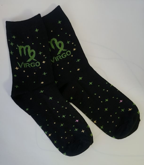 Нови черни чорапи със зодия Дева (Virgo)