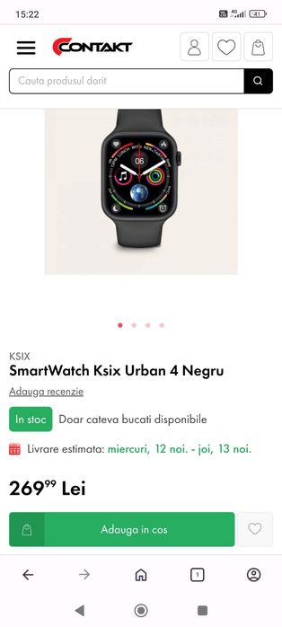 SmartWatch Ksix Urban 4 Negru ceas inteligent