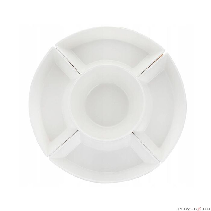 Set boluri pentru servire, din portelan, cu suport din bambus, 5