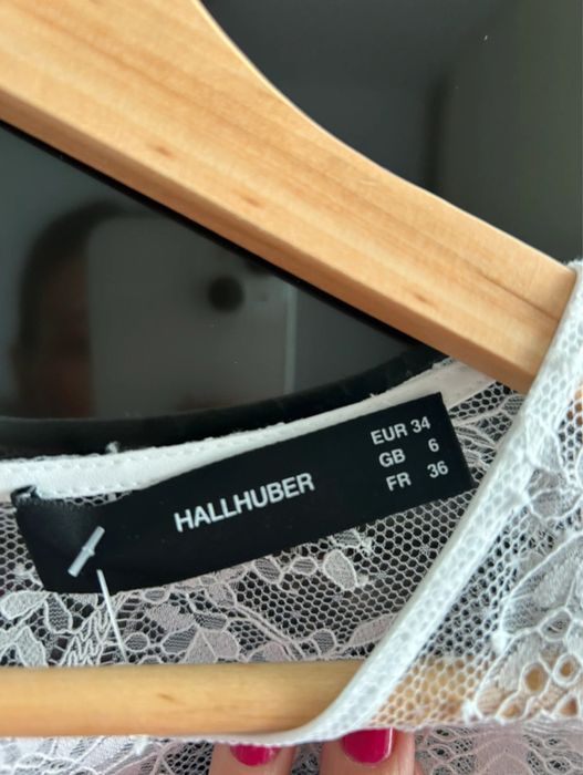 Bluza alba dantela Halhubber