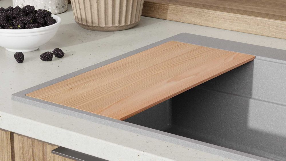 Сива кухненска мивка от гранит Осло 80 Max Multilevel 780 x 530 mm