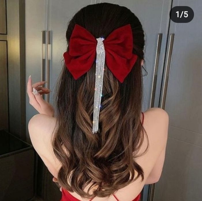 Заколки банты с подвеской