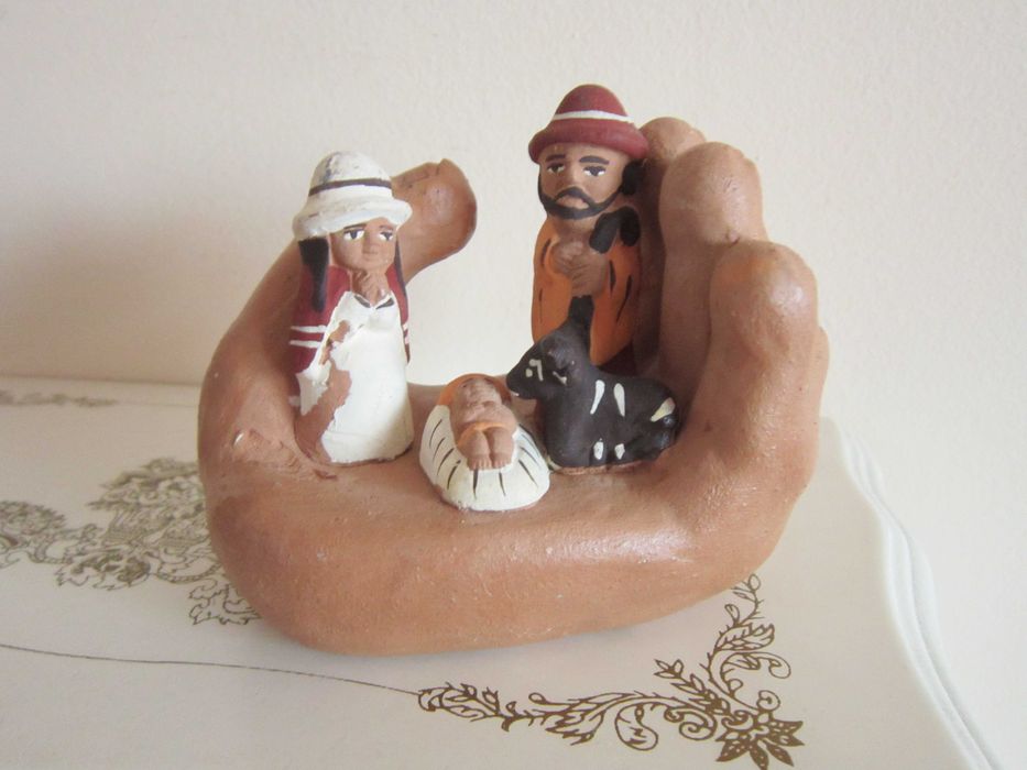 cadou rar Craciun America de Sud Scena Nasterii handmade Peru 1970