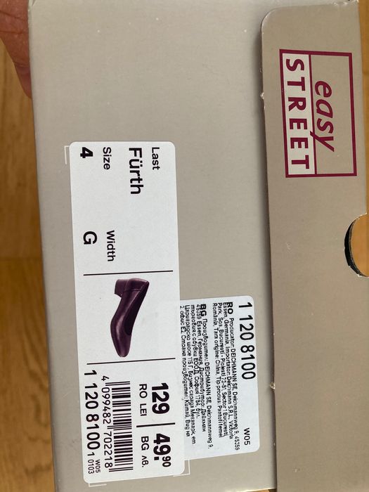 Pantofi piele (marca Easy street) pt fete