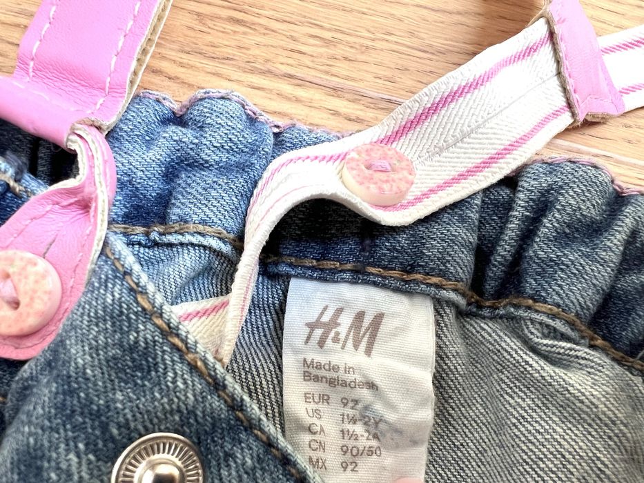 Pantaloni scurti H&M si fusta NEXT din blug albastru, copii 1-2 ani