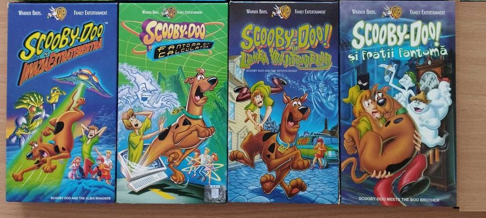 PROMO 23.06 - Pachet 4 Casete VHS Scooby-Doo Include Fantoma din calculator Ediție Pro Video Dublată Română