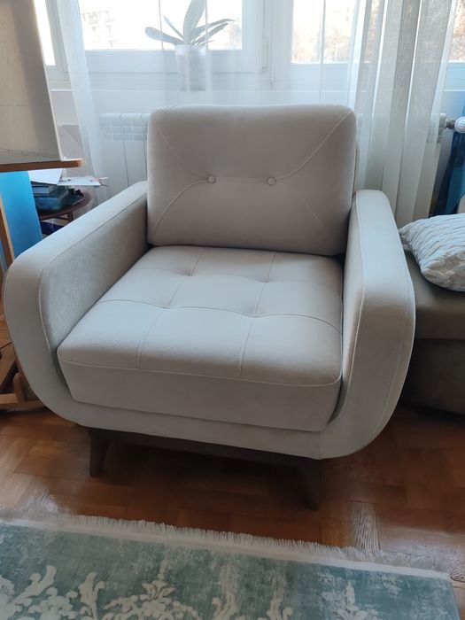 Фотйоил нов велур/плюш мръсно бяло