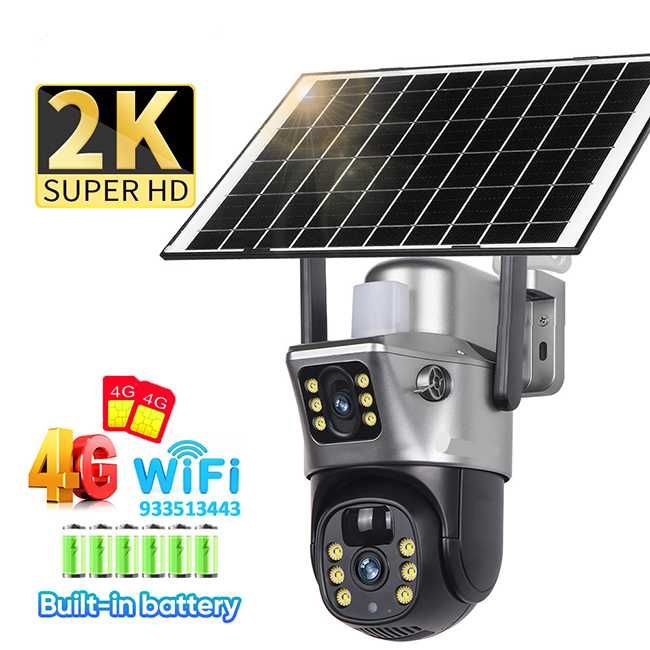 Quyosh PaneLLi Kamera 4G  Двойной  PTZ Солнечная камера для наруж-пр