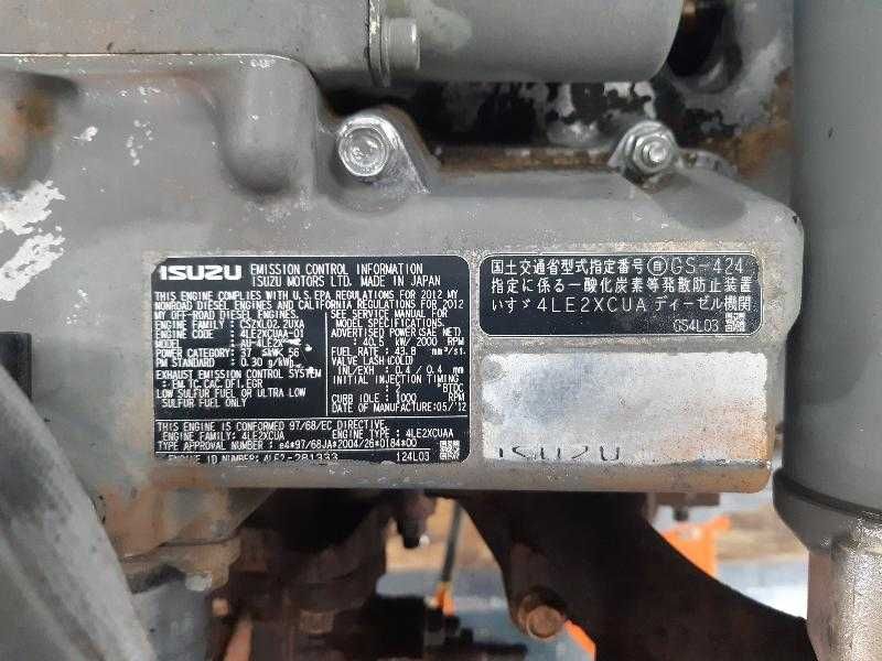 Motor Isuzu 4LE2X pentru excavator Hitachi ZX85USBLCN 3 second hand verificat diesel 4 cilindri Uniterra Group SRL