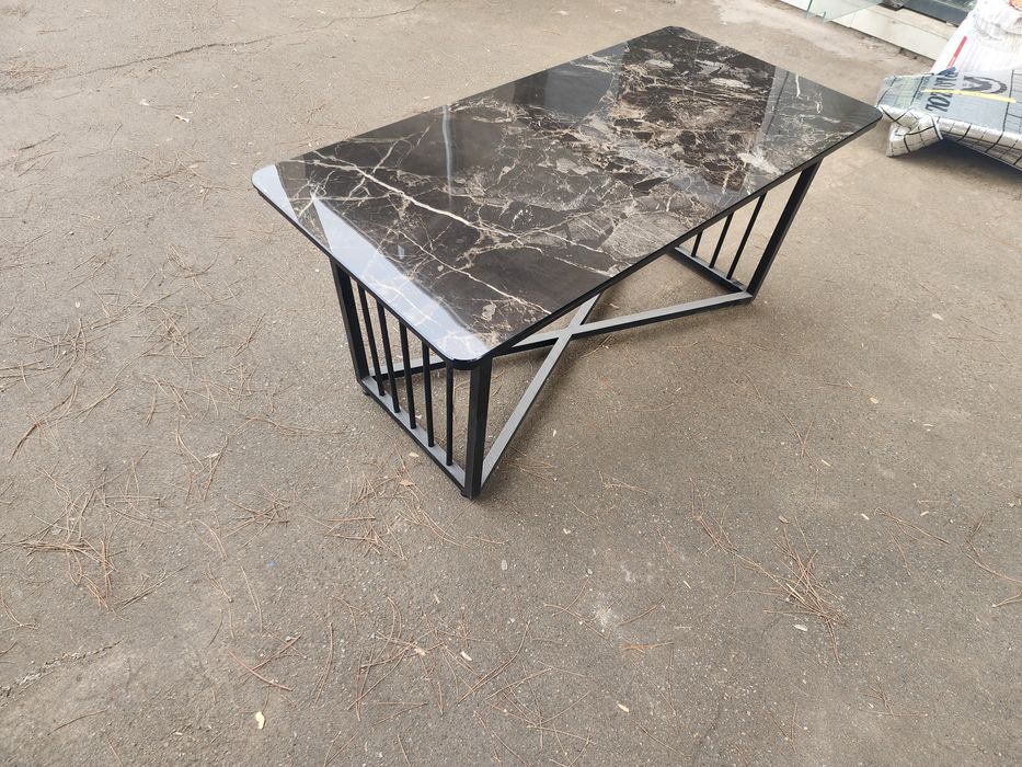 Журнальный стол большой лофт стол для гостинной Белый/Чёрный столик