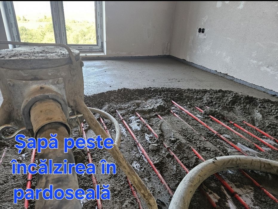 Șapă mecanizată, elicopterizata, egalizare, panta