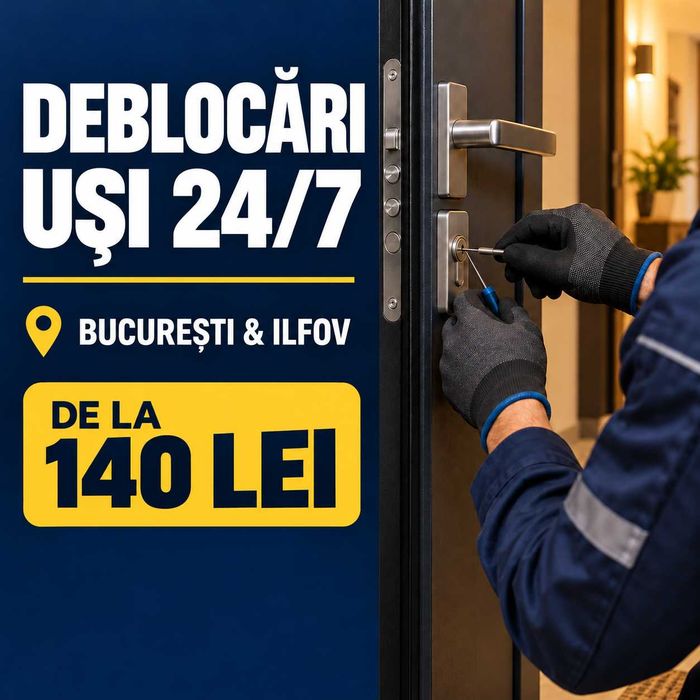 Deblocări uși 24/7 București și Ilfov