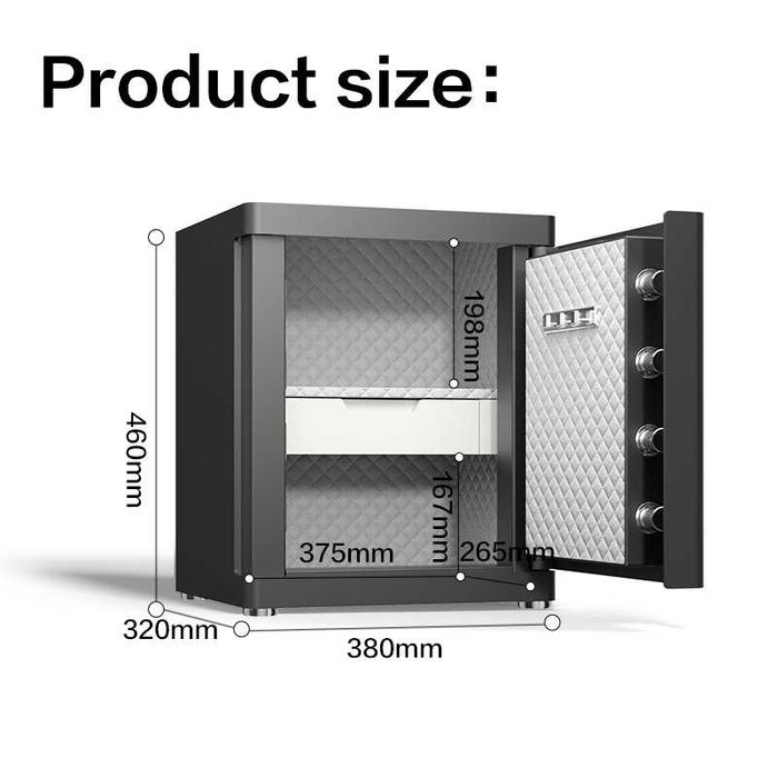 Seyf deli Сейф Deli ЕТ593 отпечатком пальца 46х38х32 Скидки !! Акция !